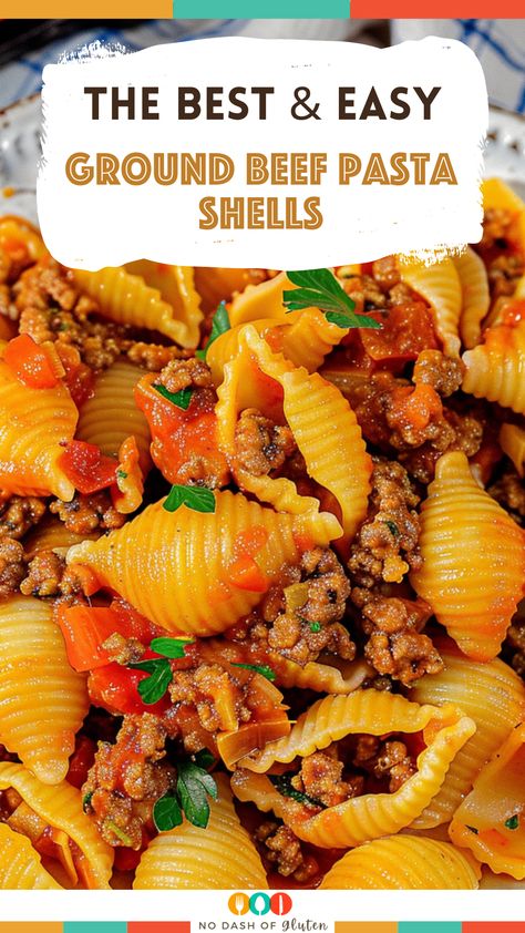 Dive into the flavors of our Quick and Hearty Ground Beef Pasta Shells, a perfect weeknight dinner that combines juicy ground beef, pasta shells, and a blend of bold spices. This easy-to-make dish is ideal for busy families seeking a delicious, filling meal that everyone will love. Ready in just 50 minutes, it's sure to become your go-to for a satisfying dinner. Pin this recipe now for a hassle-free meal that delivers on both taste and convenience! Pasta Shell Recipes, Pasta Shells With Ground Beef, Shells With Ground Beef, Pasta Shells Recipe, Spaghetti Dishes, Mince Dishes, Shell Pasta Recipes, Ground Beef Pasta, Pasta Types