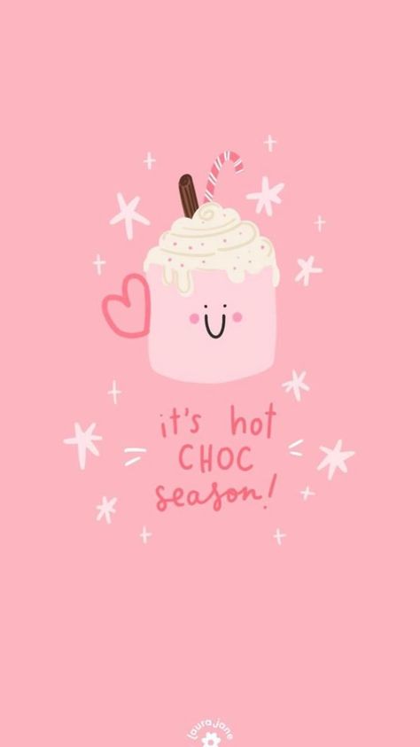 Pink Christmas Iphone Wallpaper, Cute Hot Chocolate, Cute Christmas Quotes, January Wallpaper, Holiday Wallpapers, Laura Jane, Hobbies To Try, Christmas Phone Wallpaper, Cute Christmas Wallpaper