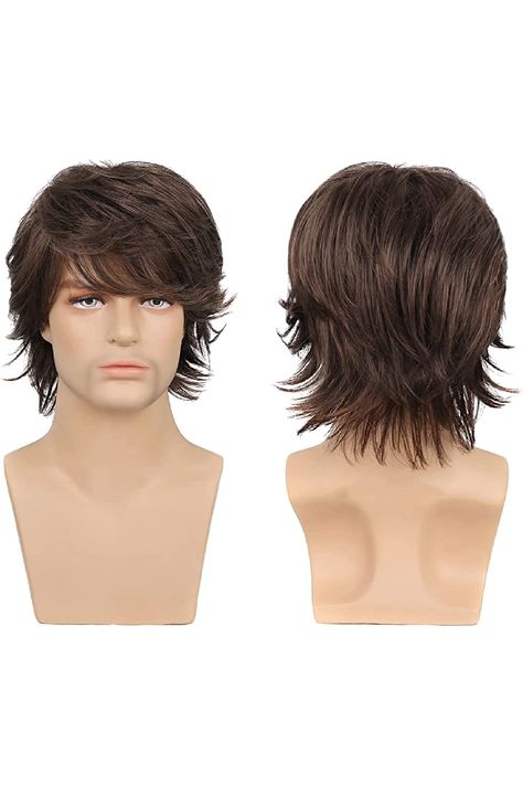 Short Brown Wig, Men's Wigs, Mens Wigs, Boys With Curly Hair, Short Layered, Curly Hair Wig, Short Hair Wigs, Natural Hair Beauty, Short Layers