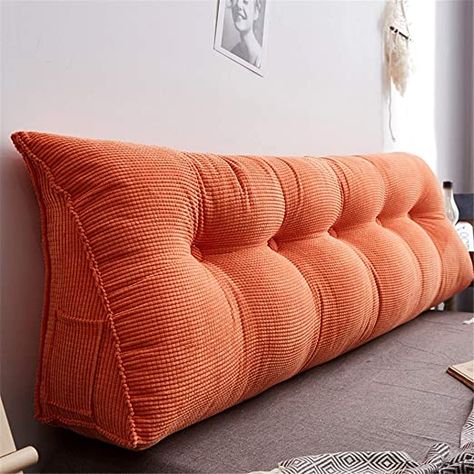 ZZKD Solid Color Sofa Bed Large Triangular Wedge Cushion Bedroom Double Bed Backrest Pillow Sofa Back Soft Bag Reading Backrest Headboard Cushion with Removable Cover Bed Without Headboard, Reading Bed, Bed Day, Bed Backrest, Large Headboard, Bed Wedge Pillow, Wedge Cushion, Bed Rest Pillow, Bed Wedge