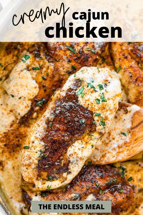 Garlic Cream Chicken, Steam Chicken Recipe, Cajun Chicken Breast, Baked Cajun Chicken, Creamy Chicken Dinner, Cajun Chicken And Rice, Chicken Lazone, Mother Clucker, Creamy Cajun Chicken