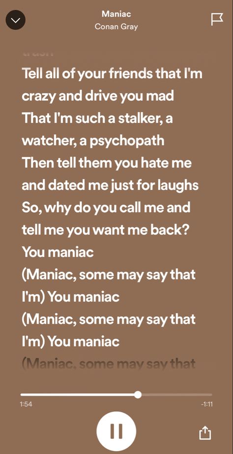 maniac by conan gray Maniac Conan Gray Lyrics, Maniac Lyrics, Maniac Conan Gray, Maniac Song, Conan Grey, Posters Minimalist, Iphone Music, Film Posters Minimalist, Music Taste