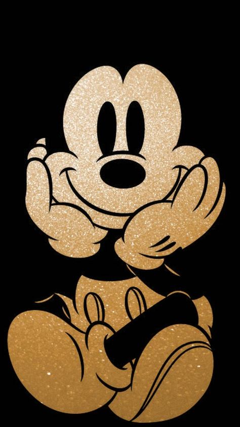 Mickey Mouse Mouse Wallpaper, Black Background, Wallpapers, Gold, Black