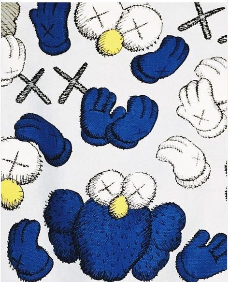 Blue Kaws Wallpaper, Kaws Blue, Blue Kaws, Canvas Art Graffiti, Cdg Wallpaper, Painting Mini Canvas, Kaws Painting, Kaws Iphone Wallpaper, Louis Vuitton Iphone Wallpaper