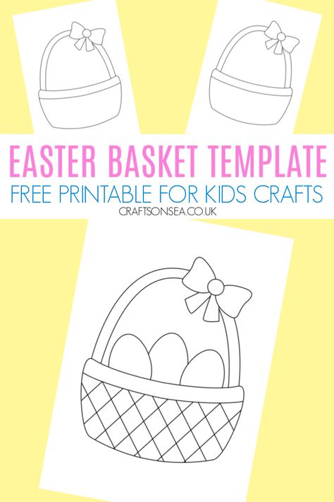 Easter Basket Template (FREE Printable) Basket Template Free Printable, Easter Basket Templates Free Printables, Preschool Easter Basket Craft, Basket Template Printable, Easter Basket Printable, Easter Basket Template, Basket Template, Large Easter Basket, Easter Bunny Template