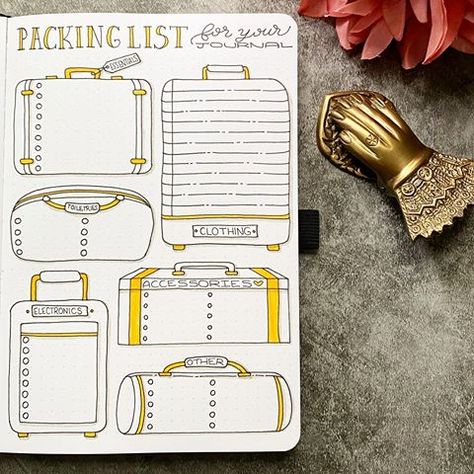 Nicole Barlettano (@plansthatblossom) • Instagram photos and videos Bullet Journal Gift List, Bullet Journal Vacation, Journal Packing List, Bullet Journal Packing List, Creating A Bullet Journal, Bullet Journal Paper, Bullet Journal Mood, Bullet Journal Notebook, Diary Ideas