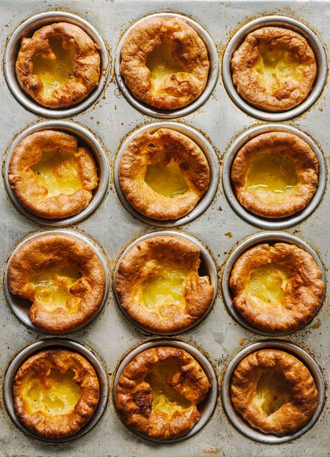 Gluten-free Yorkshire Puddings Gluten Free Yorkshire Pudding Recipe, Gluten Free Yorkshire Pudding, Yorkshire Pudding Recipe, Gluten Free Gravy, Yorkshire Pudding Recipes, Yorkshire Puddings, Dairy Free Alternatives, Whole Roasted Chicken, Gluten Free Flour Blend