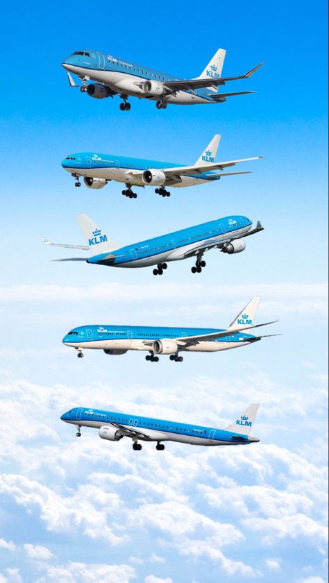 Multiple KLM aircraft edited into the sky, Including E175L, B777-200, A330-200, B787-9 and E195 E2 Phone Background Wallpaper, Phone Background, Background Wallpaper, Phone Backgrounds