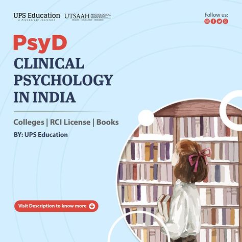 PsyD Clinical Psychology in India! . Colleges | RCI License | Books . Visit the link for Complete Article--> https://www.upseducation.in/update/psyd-clinical-psychology-in-india-colleges-rci-license-books-ups-education/ UPS Education Ph: 9990717772 Web: www.upseducation.in #psychology #psyd #psydclinical #psydclinicalpsychology #clinicalpsychology #psydclinicalpsych #psydinclinicalpsychology #psydinpsychology #upseducation #psychologist #arvindotta #psydcolleges #rci #rcilicanse Psychology Course, Colleges For Psychology, Psychology Courses, Best Colleges, Clinical Psychology, Clinical Psychologist, College Fun, Health Education, Psychologist