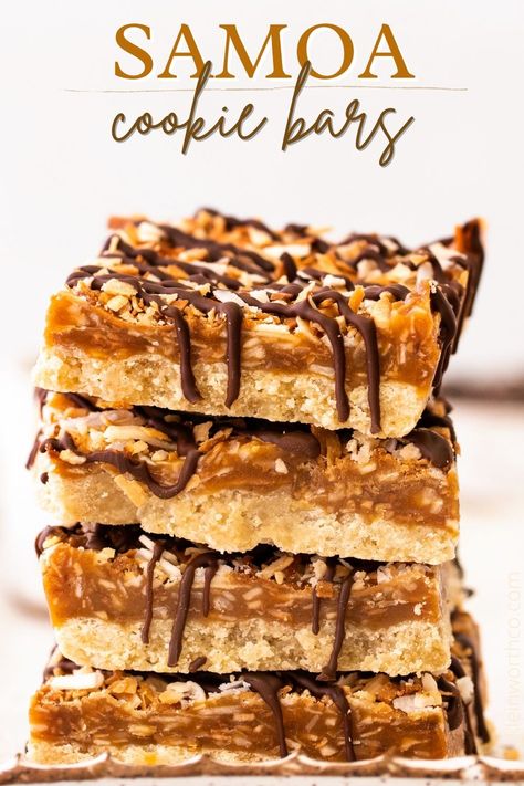 Copycat Crumbl Cookie, Brown Sugar Shortbread, Samoa Cookie, Pan Desserts, Peanut Butter Cookie Bars, Blueberry Cheesecake Bars, Samoa Cookies, Easy Bar Recipes, Caramel Coconut