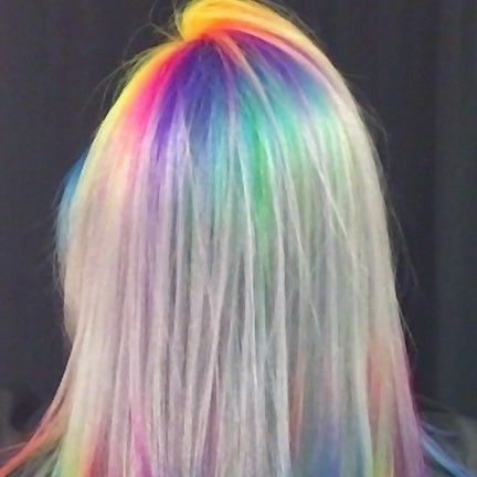 10K likes, 405 comments - uggoff on May 15, 2017: "Rainbow roots AND tips, leaving a platinum shine line - entirely Sadie's @queenofcolorartist idea..." Rainbow Roots, Platinum Hair, Lisa Frank, Rainbow Hair, Hair Goals, Platinum, Rainbow, Hair, On Instagram