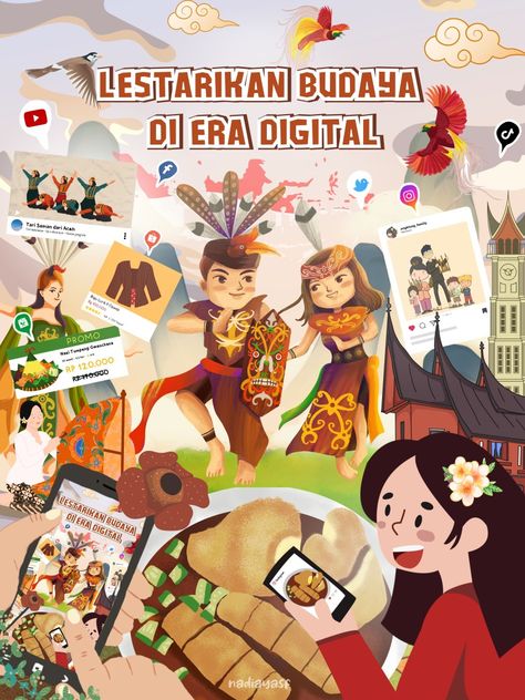 Digital Poster Ideas Canva, Poster Teknologi Digital, Illustration Design Poster, Creative School Project Ideas, Desain Buklet, Pixel Art Background, Digital Art Poster, Infographic Poster, Canvas Learning