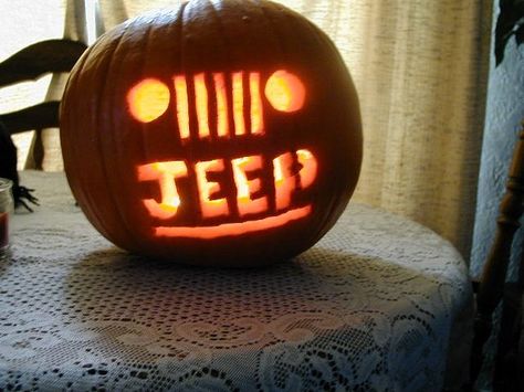 Jeep Pumpkin Halloween Jeep, Star Wars Stencil, Awesome Pumpkin Carvings, Jeep Quotes, Halloween Pumpkin Crafts, Jeep Lifestyle, Jeep Wj, Jeep Baby, Pumpkin Decorating Contest