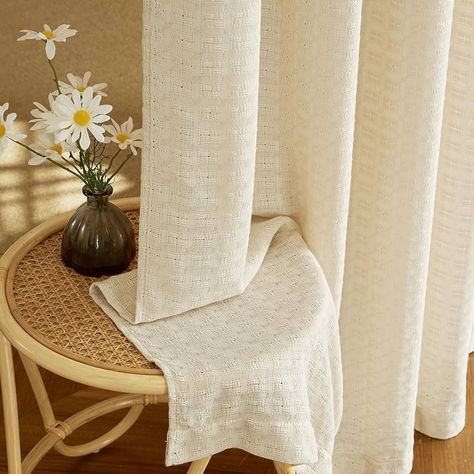 Linen Curtains Bedroom, Light Filtering Window Treatments, Pattern Curtains, Cream Curtains, Blurred Vision, Living Room Curtains, Boho Curtains, Drape Panel, Floral Curtains