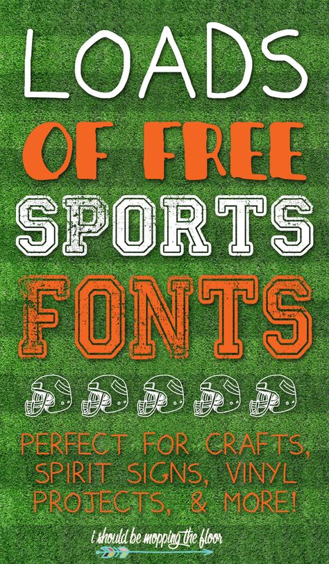 Free Sports Fonts: perfect for spirit signs, crafts, parties, vinyl projects, and more! Free Sports Fonts, Handwriting Samples, Sign Inspiration, Inkscape Tutorials, Silhouette Fonts, Spirit Signs, Farm Images, Sports Fonts, Theme Tattoo