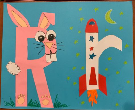 R Rabbit Craft, R Letter Craft, R Is For Craft, R Is For, Letter R Crafts For Preschoolers, Letter R Preschool, Letter R Craft, Letter R Activities, Preschool Letter Crafts