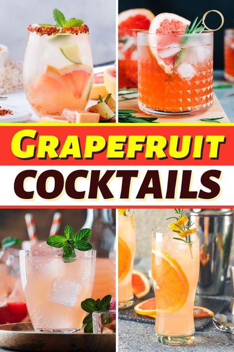 Bring summer goodness to your next party with these tantalizing grapefruit cocktails! They're bright, tasty, and look beyond stunning in pinky-orange. Grapefruit Juice Cocktail, Light Summer Cocktails, Grapefruit Cocktail Recipes, Fresh Drinks Summer, Grapefruit Vodka, Morning Cocktail, Pinky Orange, Orange Liquor, Grapefruit Cocktail