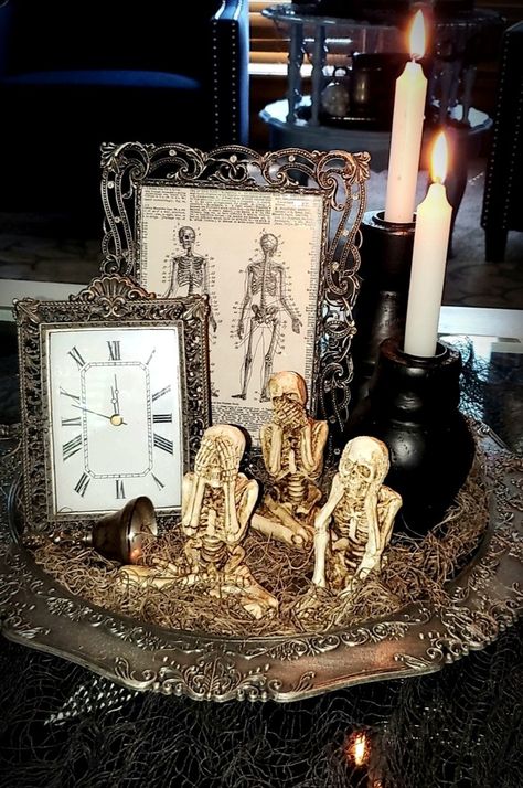 Goth Coffee Table Decor, Gothic Coffee Table Decor, Dark Academia Coffee Table Decor, Chic Porch Decor, Luxury Fall Decor, Halloween Coffee Table Decor, Coffee Table Decor Diy, Gothic Coffee Table, Halloween Coffee Table