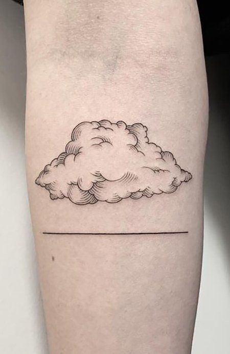 Forearm Tattoos For Men, Cloud Tattoo Design, The Trend Spotter, Garden Tattoos, Simple Tattoos For Guys, Inner Forearm Tattoo, Cross Tattoos For Women, Cross Tattoo For Men, Handpoke Tattoo