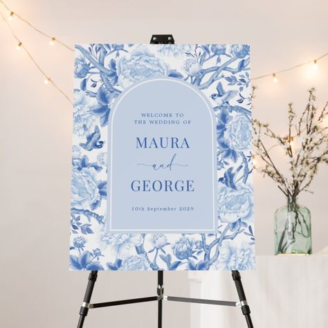 Chinoiserie Wedding Decor, Chinoiserie Party, Chinoiserie Garden, Wedding Foam Board, French Blue Wedding, Weddings 2024, Chinoiserie Wedding, Blue White Weddings, Something Blue Bridal