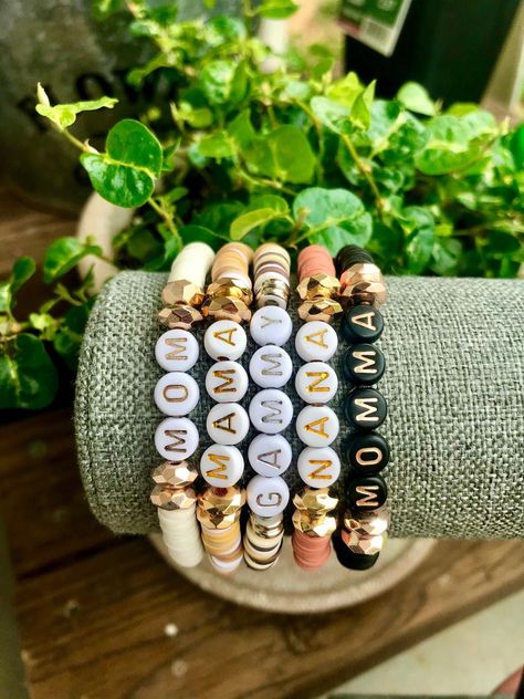 Mother’s Day Bracelet, Mothers Day Bracelets, Names Bracelet, Bead Business, Nana Bracelet, Word Jewelry, Pearl Jewelery, Grandma Bracelet, Mama Bracelet