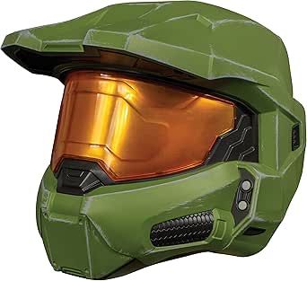 Halo Master Chief Helmet for Kids, Official Halo Infinite Costume Accessory, Single Child Size Full Helmet with Visor, Green & Gold Halo Infinite Master Chief, Halo Master Chief Helmet, Halo Helmet, Master Chief Helmet, Halo Master Chief, Halo Infinite, Kids Helmets, Helmet Covers, Super Soldier