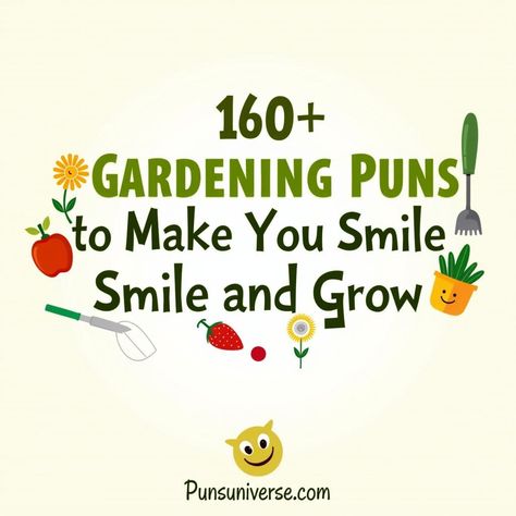 🌼 Dig into laughter with our "160+ Gardening Puns to Make You Smile and Grow"! Whether you're a seasoned green thumb or just planting your roots, these puns are sure to sprout some giggles! 🌱 Let's turnip the fun and leaf your worries behind! 

#Gardening #Puns #Humor #PlantLovers #GardenLife #FunnyQuotes #GrowWithUs #PunIntended #Inspire #NatureLovers Gardening Funny Humor, Green Thumb Humor, Gardening Puns, Succulent Puns, Plant Sayings, Flower Puns, Vegetable Puns, Pulling Weeds, Gardening Humor