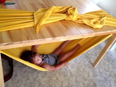 someday you'll be the cool mom who shows her kids how to make one of these. :)  Under the table hammock Under The Table, Kids Fun, Fun For Kids, Future Kids, Cool Ideas, Good Ideas, Projects For Kids, Future Baby, Grandchildren