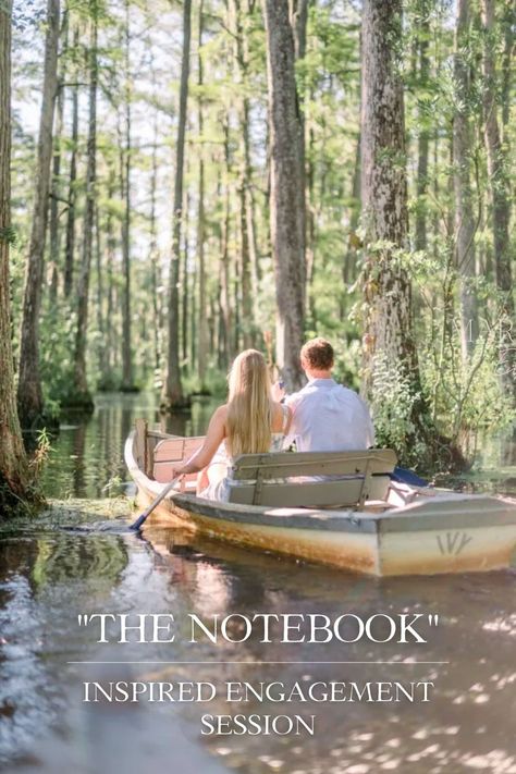 Is there a more romantic movie than The Notebook? If you want your engagement photoshoot to be as romantic as The Notebook, check out the photos from this engagement session in Cypress Gardens in Charleston, South Carolina! Cypress Gardens Sc, Cypress Gardens, Margaret Elizabeth, Timeless Photography, Row Boats, Charleston Wedding Photographer, Romantic Scenes, Cypress Trees, The Notebook