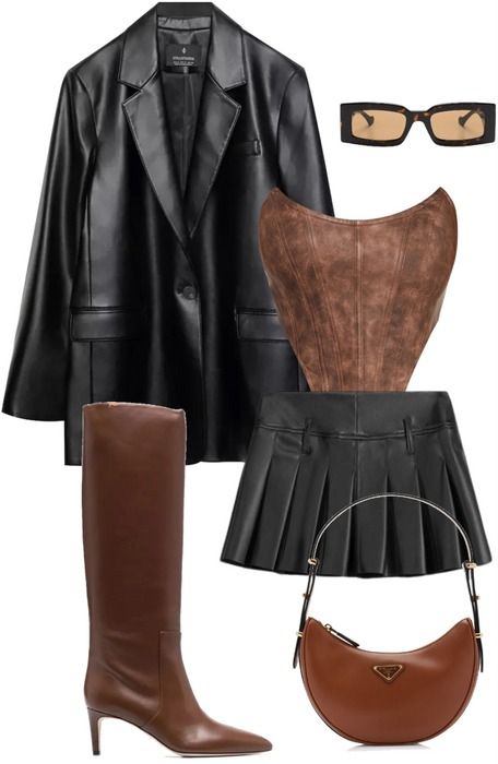 leather luxxe Outfit | ShopLook Leather Stage Outfit, Chic Leather, Fur Fashion, Leather Outfit, Casual Dinner Outfit, School Outfit, Wedding Guest Outfit, Minimalist Outfit, Concert Outfit