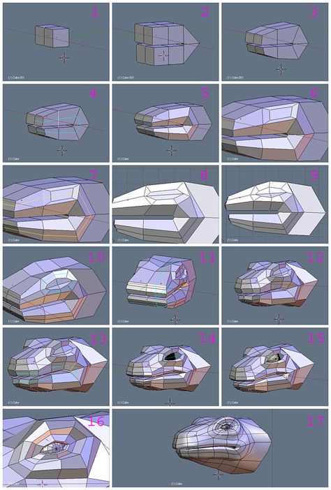 Head Tutorial, Maya Modeling, Polygon Modeling, 3d Modeling Tutorial, Blender Models, Polygon Art, Concept Art Tutorial, Blender Tutorial, Low Poly Art