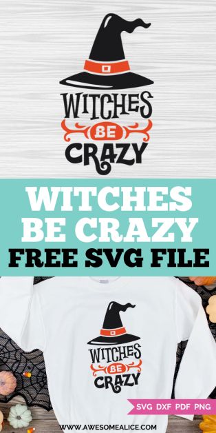 Get into the Halloween spirit by downloading the free Witches Be Crazy SVG! Perfect for making a fun shirt or party decor with your Cricut or Silhouette machine. Whether you're hosting a spooky party or just want a festive shirt, this design is a must-have for your Halloween projects! Diy Halloween Food, Witches Be Crazy, Free Svg Files For Cricut, Spooky Party, Halloween Silhouettes, Be Crazy, Fun Shirt, Free Svg Files, Festival Shirts