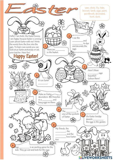 Easter Math Worksheets, Addition Coloring Worksheet, Easter Worksheets, Math Coloring Worksheets, Easter Arts And Crafts, Primary Activities, Easter Tree Decorations, English Worksheets For Kids, Math Coloring