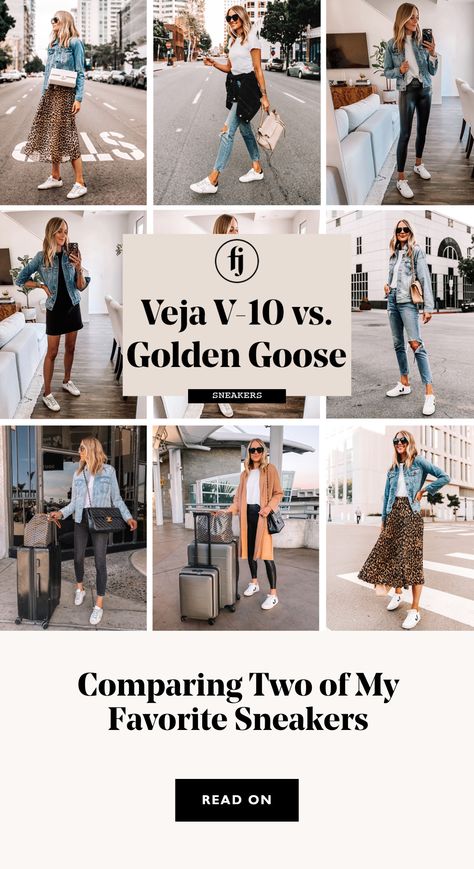 Golden Goose Spring Outfit, Outfits With Golden Goose Shoes, Veja Sneakers Outfit Spring, Golden Goose Work Outfit, Dresses With Golden Goose Sneakers, Styling Golden Goose, V10 Veja Outfit, Veja Outfits Women, Style Veja Sneakers