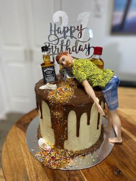 21th Birthday Cake For Men, Birthday Cake 34 Years Old Men, Birthday Cake 21 Guy, Birthday Cakes For Men With Alcohol, Tito’s Cake Ideas, Male 18th Birthday Cake Ideas, 22nd Birthday Themes For Guys, 21 Cake Ideas 21st Birthday For Men, 40th Man Birthday Cake