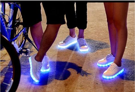 LED sneakers that can be utilized for performances, cosplay, night time outs and on a regular basis use. It places LED lights across the higher of trend sneakers. Led Sneakers, Luminous Shoes, Crazy Heels, Women Fashion Sneakers, Trend Sneakers, Light Up Sneakers, Led Shoes, Shoes Free, Light Up Shoes