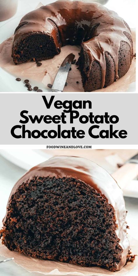 Sweet Potato Chocolate Cake, Potato Chocolate Cake, Sweet Potato Cake Recipe, Lush Dessert, Sweet Potato Dessert, Sweet Potato Chocolate, Vegan Baking Recipes, Sweet Potato Cake, Sweet Potato Brownies