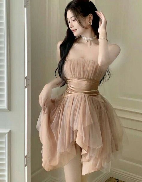 Korean Party Dress, Beck Oliver, Stylish Short Dresses, Aesthetic Dress, Korean Fashion Dress, Pretty Prom Dresses, Glam Dresses, Really Cute Outfits, Fancy Dresses