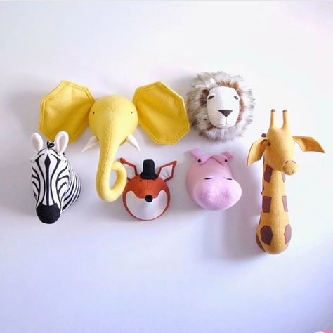 Cute Animal Head Wall Mount Zebra/Elephant/Giraffe Stuffed Toys Children Kids Room Wall Hanging Decoration Birthday Xmas Gifts _ - AliExpress Mobile Animal Heads On Wall, Nursery Animal Heads, Animal Head Decor, Felt Animal Heads, Faux Animal Head, Animal Head Wall Decor, Giraffe Stuffed Animal, Trophy Head, Animal Head Wall