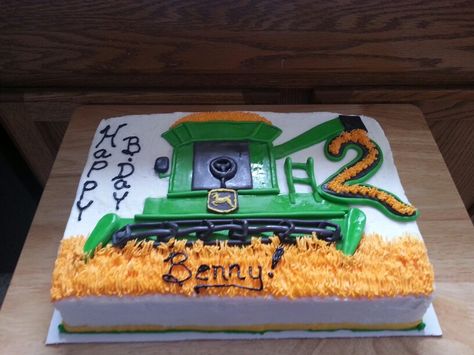 John Deere Combine Cake - 2013 Lunch Themes, John Deere Cake, John Deere Birthday Party, John Deere Party, Construction Birthday Cake, Combined Birthday Parties, John Deere Birthday, Tractor Cake, Tractor Birthday Party