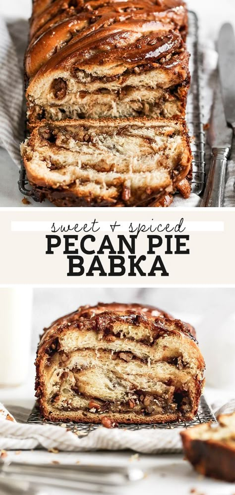 This classic babka recipe is filled with a delicious layer of pecans, brown sugar, and cinnamon. It's the perfect sweet treat everyone will love! Babka Recipes, Loaf Breads, Butternut Bakery, Babka Recipe, Chocolate Babka, Homemade Breads, Perfect Thanksgiving, Sweet Breads, Sweet Bread