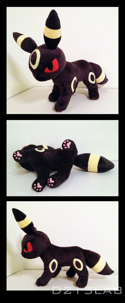 Umbreon Plush Pattern, Pokemon Plush Pattern, Umbreon Plush, Pokemon Litten, Pokemon Plushies, Plushies Diy, Pokemon Project, Pokemon Dolls, Pokemon Diy