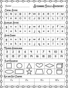 Skills Inventory, Skills Assessment, Kindergarten Assessment, Preschool Assessment, Classroom Assessment, Kindergarten Rocks, Report Cards, Kindergarten Skills, Kindergarten Readiness