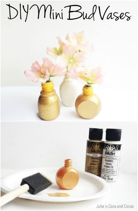 Nail Polish Bottles Reuse, Empty Nail Polish Bottles, Diy Vases, Vases Decor Ideas, Copper Vase, Old Vases, Clear Vases, Geometric Vases, Rustic Vase