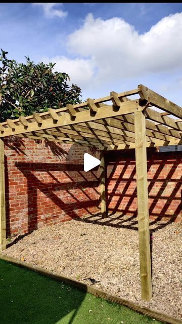 10x10 Pergola Ideas, Pergola On Gravel, Ideas Pergolas Jardin, Pergola Bois Diy, How To Make A Pergola, Wooden Pergola With Roof, Pagola Ideas Pergolas, Pergola Roof Ideas Waterproof, How To Build A Pergola