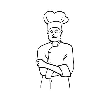 chef,cuisine,bakery,kitchen,isolated,illustration,face,male,fold,people,white,uniform,restaurant,cook,editable,line art,professional,worker,man,occupation,arm,young,sign,one,hand drawn,mature,handsome,person,portrait,smile,recipe,standing,drawing,vertical,hat,vector,happy,gourmet,crossed,folded,work,adult,baker,job,staff Chef Drawing Sketches, Chef Art Drawing, Baker Drawing, Baker Job, Baker Illustration, Standing Drawing, Illustration Face, Portrait Smile, Face Male