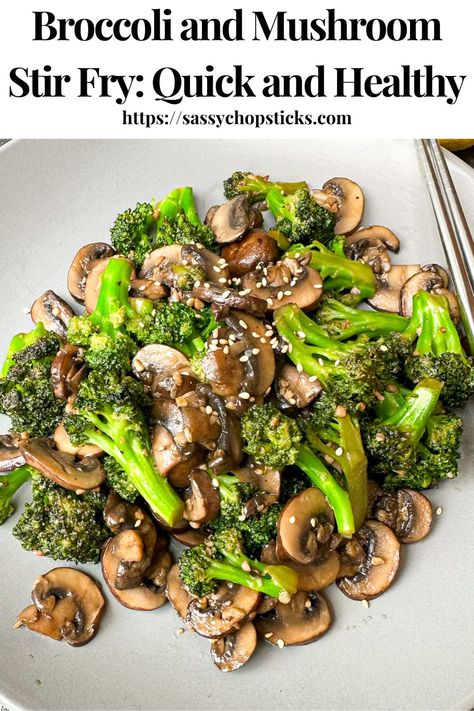 This simple broccoli and mushroom stir fry recipe combines tender broccoli, meaty mushrooms, and a savory sauce that will feel satisfying. Stir Fry Broccoli And Mushrooms, Brocoli And Mushrooms, Brocolli And Mushroom Stirfry, Sauteed Mushrooms And Broccoli, Mushroom Broccoli Stir Fry, Beef Broccoli Mushroom Recipes, Ways To Cook Mushrooms, Broccoli And Mushrooms Recipes, Broccoli And Mushrooms Side Dish