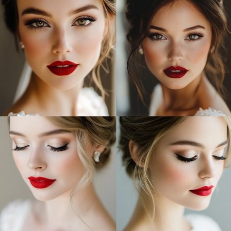 Bridal Winter Makeup, Bride Makeup Winter Wedding, Best Makeup For Blue Eyes Blonde, Natural Bridal Makeup For Redheads, Bridal Makeup For Pale Skin, Fall Wedding Makeup For Bridesmaids, Fall Wedding Makeup For Blue Eyes, Christmas Wedding Makeup, Winter Bride Makeup