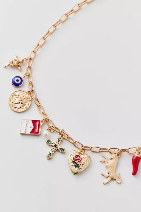 christmas gifts ideas 2024! Good Charm Necklace, Gold Necklace Charm, Mixed Metal Charm Necklace, Charm Necklace Aesthetic, Custom Charm Bracelet, Perfume Set, Pins Fashion, Christmas Gifts Ideas, Charm Necklace Silver