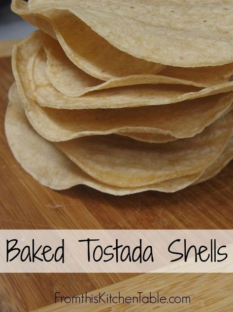 Baked Tostada Shells. The easiest thing in the world! Avoid yucky oils and other ingredients by baking them! #tostadas #tortillas Baked Tostadas, Tostada Shells, Baked Corn, Make Love, Corn Tortillas, Freezer Meals, Popular Recipes, Kid Friendly Meals, Dairy Free Recipes